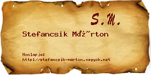 Stefancsik Márton névjegykártya