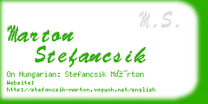 marton stefancsik business card